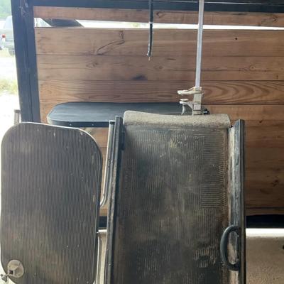 Two Dog Grooming Stands And Dog Car Ramp