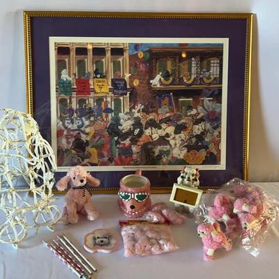 For The Poodle Lover - Signed & Numbered Mardi Gras Print, Light Up Poodle, Mug, Beanie Baby & More