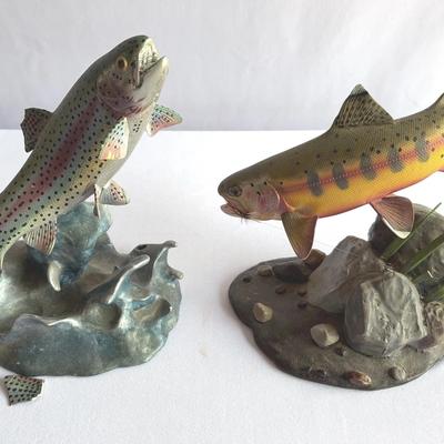 Two Figurines From The Trout Treasures Sculpture Collection By Franz Dutzler
