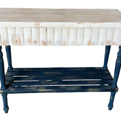Privilege Furniture Rustic Blue And White Console Table