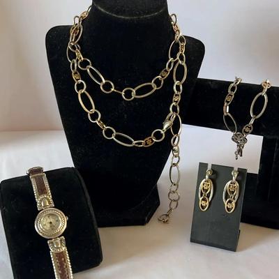 Brighton Matching Necklace, Bracelet, & Earrings And Watch