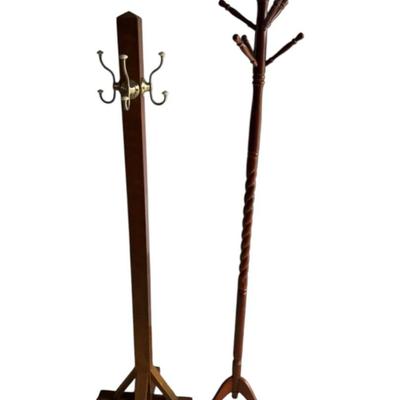 Two Wooden Hall Trees