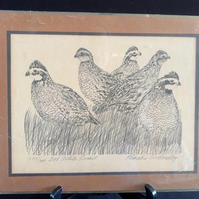 Charles Beckendorf Artist- Bob White Quail- 255/300