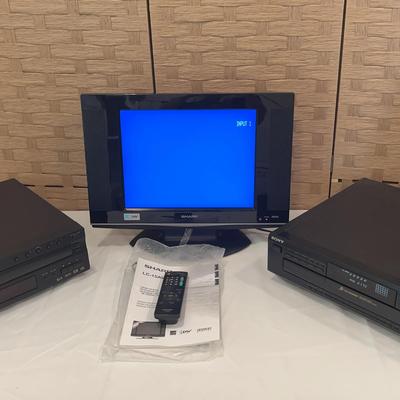Sharp Liquid Crystal TV, Sony Multi-Disc Cd Player & Pioneer DVD Player