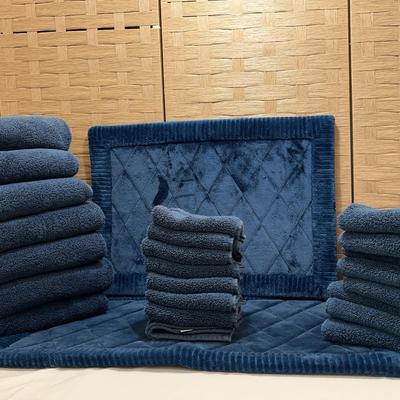 Blue Bathroom Mats & Charisma Bath towels, Hand Towels, Wash Cloths (see description)