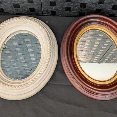 Antique/Vintage Oval Framed Mirrors (Marble/Stone and Wood)