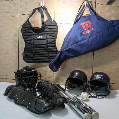 Youth Baseball Gear: Catcher's Mask, Chest Protector, Shin Guards (See Description) 