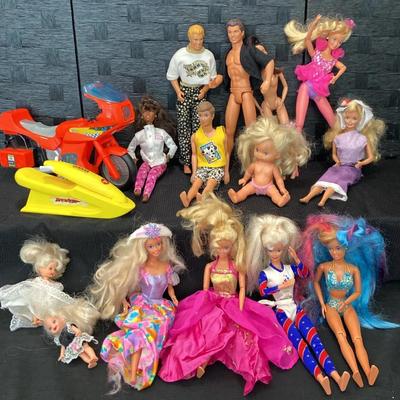 Vintage Barbie Dolls and Ken Motorcycle & Jet Ski