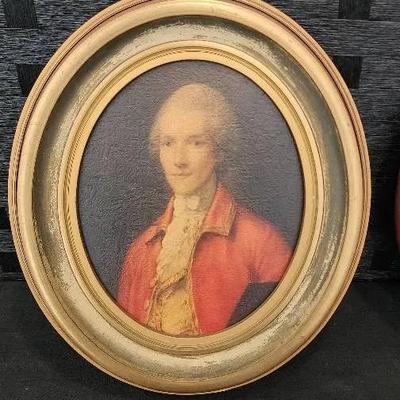 Oval Gold Wood Framed Portrait Print of Count Rumford (15.5" x 13.5")