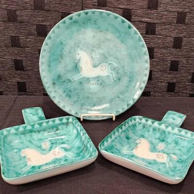 Vintage Italian Pottery with Catatagalli Horses