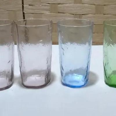Muli-Colored Crinkle Glasses
