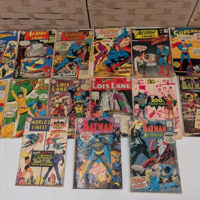 Old DC Action Comics , Superman, Lois Lane, Batman 