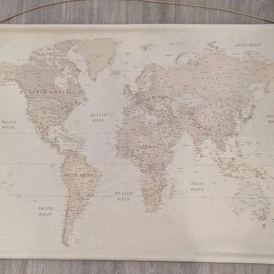 Canvas World Map Wall Hanging 4 x 3 Feet 