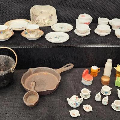 40 Piece Miniatures (3 Cast Iron Pieces, 3 China Sets & More)