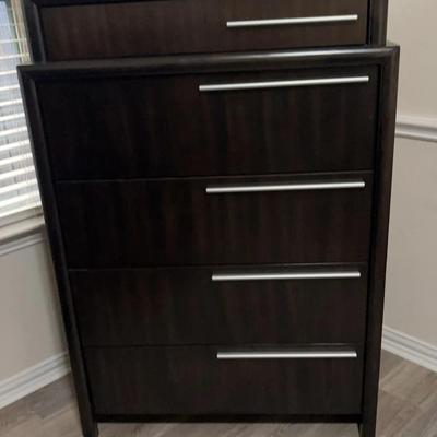 Contemporary Wooden Dresser, Black/Brown (READ PICKUP DETAILS IN DESCRIPTION) 