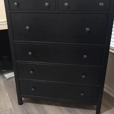 Newer IKEA Pine Chest of Drawers Black/Brown (READ PICKUP DETAILS IN DESCRIPTION) 