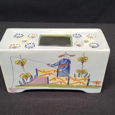 Delft Chinoiserie Flower Brick - For Alluring Arrangements