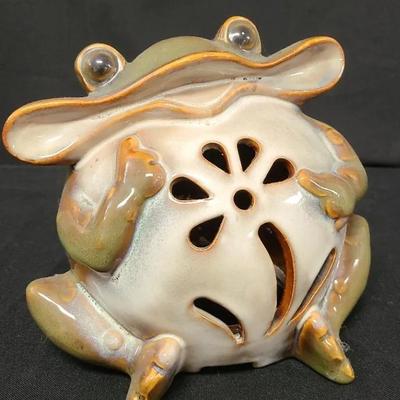 Friendly Frog - Playful Pottery Piece/Possible Luminaria