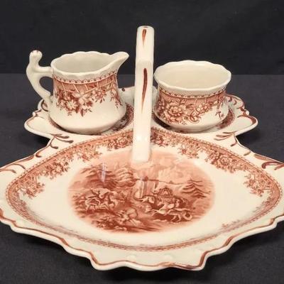 Sophisticated Serving Set - Charming China Handled Tray For Teatime Treats Or Coffee Cravings