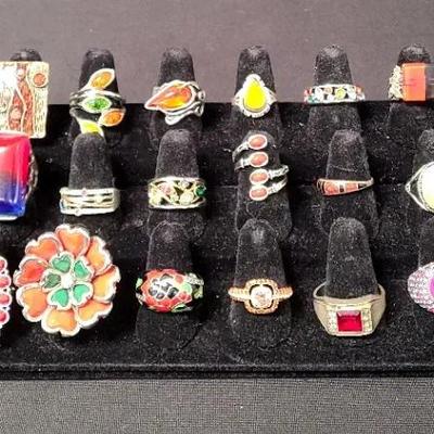 Playful Pop Of Color - Costume Jewelry Ring Assortment