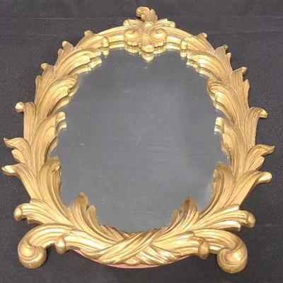 Gorgeous Golden Gilded Oval Shaped Mirror