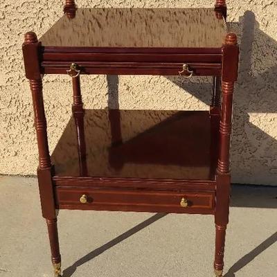 Bombay Company Occasional Table With Pullout Tray & Drawer