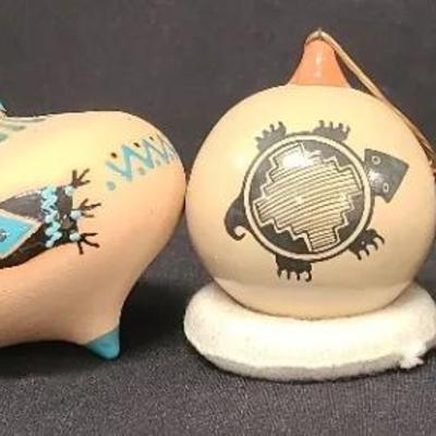 Southwestern Spirit: Hand Painted Gourd-Like Ornaments Bursting With Color
