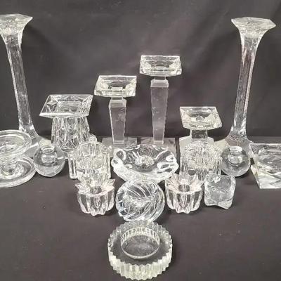 Light Up A Room - Assortment Of Crystal Clear Candle Holders In All Shapes And Sizes