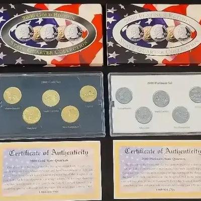 2000 Mint, Platinum And Gold Edition State Quarter Collection