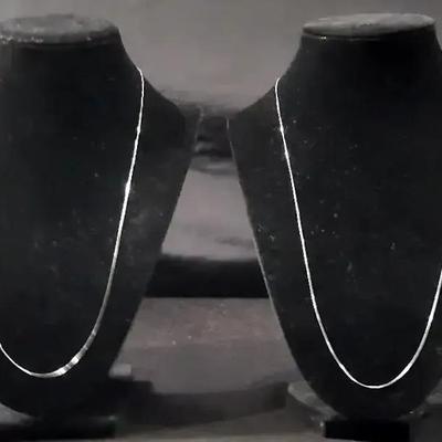 14K White Gold Baby Box Chain Necklaces 