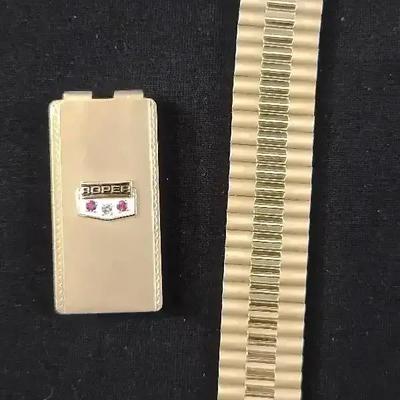 Roper Diamond 12K Gold Filled Money Clip With Watch Band