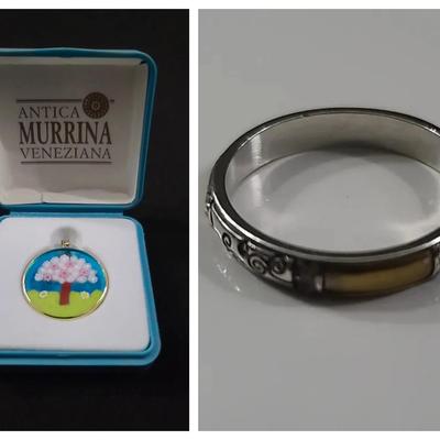 Antica Murrina Veneziana .925 Gold Plated 24K Pendant With Brighton Ring