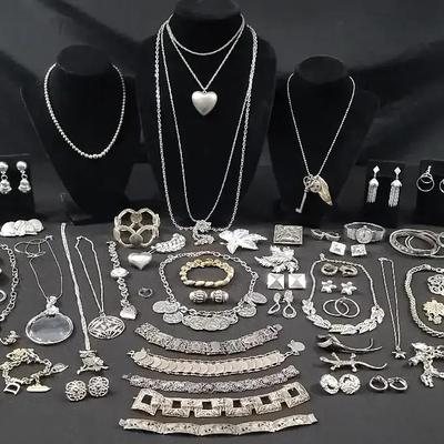 Silver Tone Jewelry Featuring A Gruen Watch