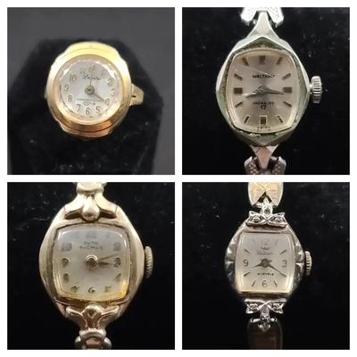 Waltham 10K Rolled Gold Plate Diamond Accent Watch With Other Watches