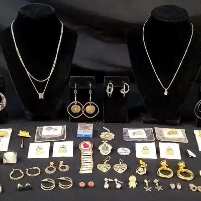 12K Gold Filled Earrings With Gold Tone Jewelry 