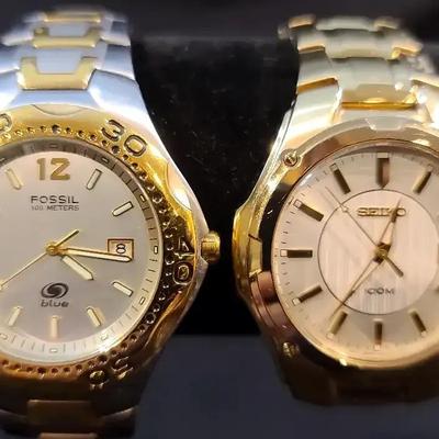 Men's Fossil And Seiko Watches 