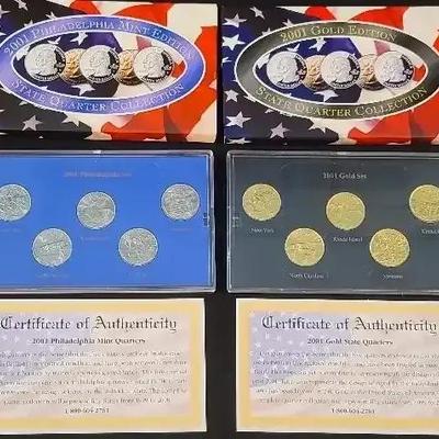 2001 Mint, Platinum And Gold Edition State Quarter Collection 