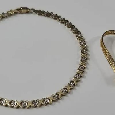 14K Heart Pendant With 10K Bracelet 