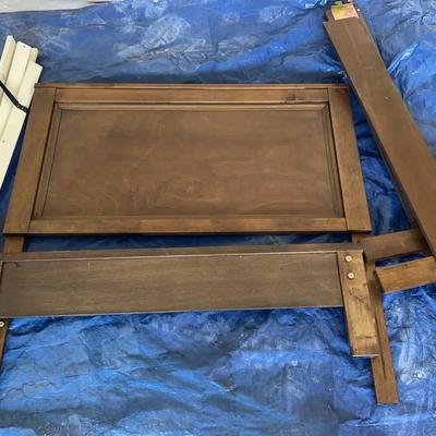 Wood-Look Twin Bed Frame with Wooden Slats