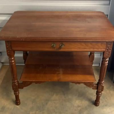 Decorative Wooden Table with Drawer and Lower Shelf
