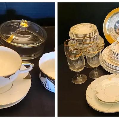 Gold-Trim China & Glassware Collection Featuring Noritake