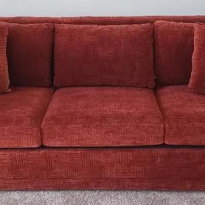 Stearns & Foster Burnt Orange Sofa Bed with Mattress