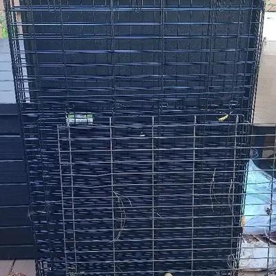 Large Black Metal Dog Crate