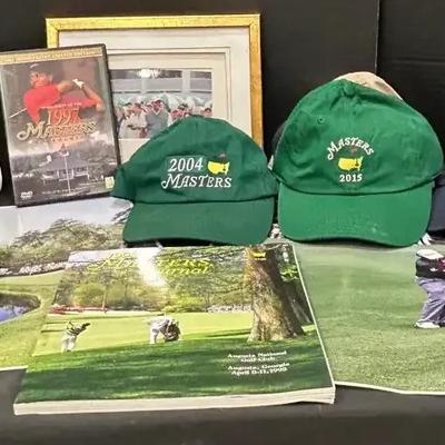 Masters Golf Memorabilia Featuring Hats, Photos, Program and DVD