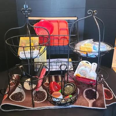 Kitchen Accessories with Metal Stands and Runners