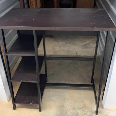 Black Wood and Metal Standing Desk