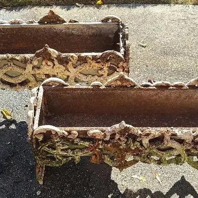 Pair of Ornate Metal Planters