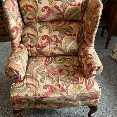 Upholstered Wingback Armchair 