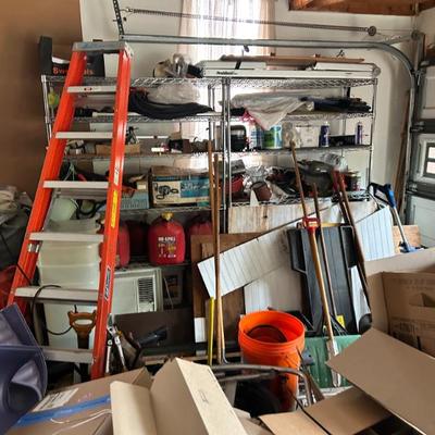 Sale Photo Thumbnail #110: Ladders, yard tools