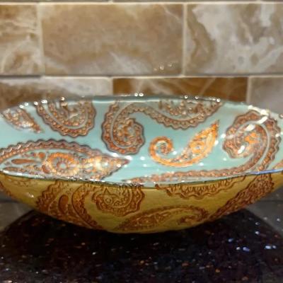 Turkish Painted Glass Bowl